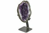 Amethyst Geode Section With Metal Stand - Uruguay #152250-2